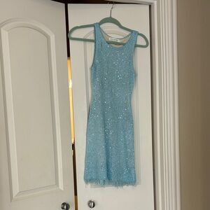Sparkling Sleeveless Blue Dress